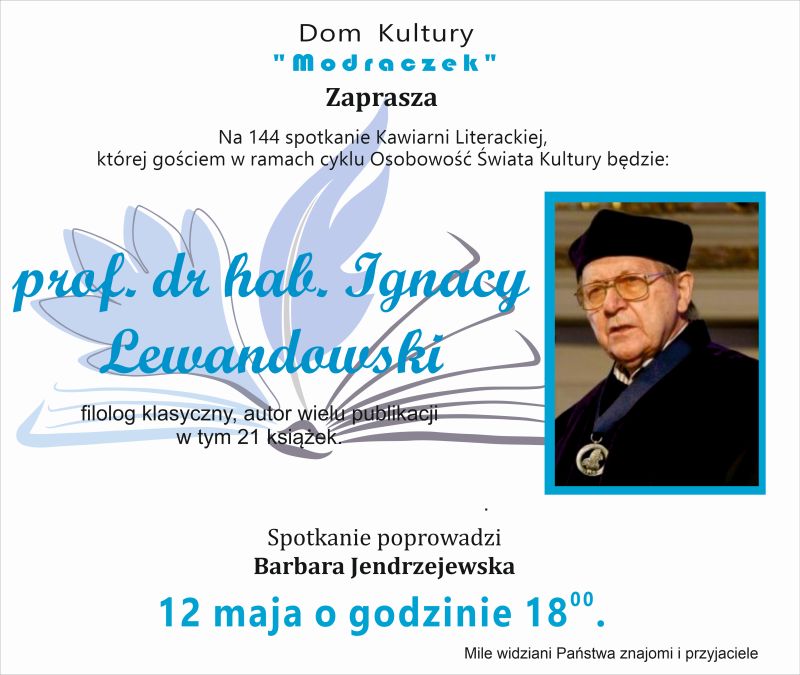 Kawiarnia Literacka - prof. dr hab. Ignacy Lewandowski